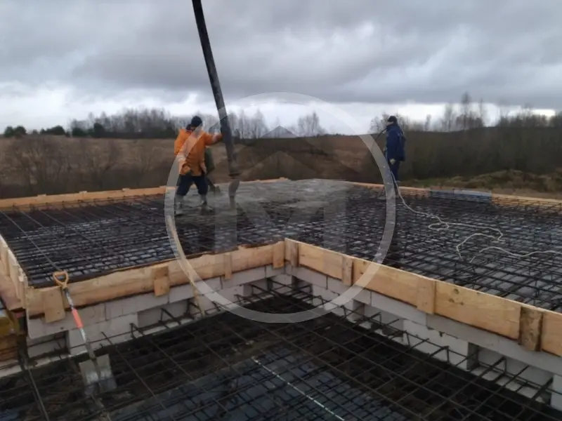 Перекрытие монолитное для одноэтажного жилого дома в пос. Раков